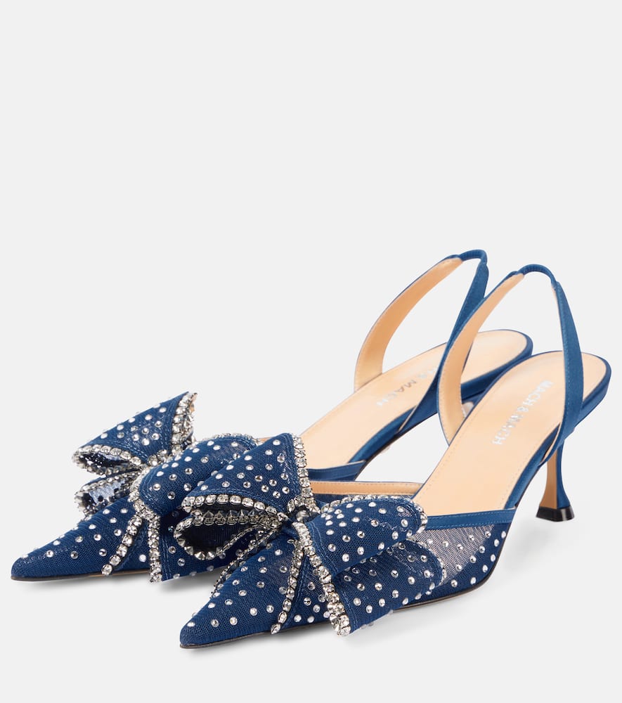 Mach&mach Cadeau 65 Embellished Slingback Pumps In Blue