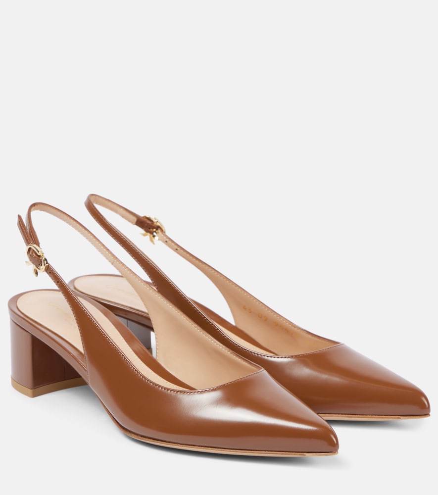 Gianvito Rossi 45 leather slingback pumps