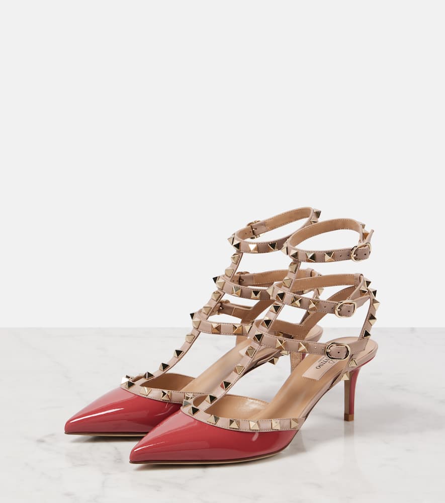 Valentino Rockstud 65 Patent Leather Pumps In Pink