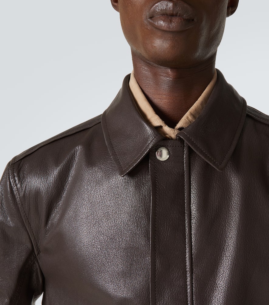 Brunello Cucinelli Men Leather Jacket In Brown