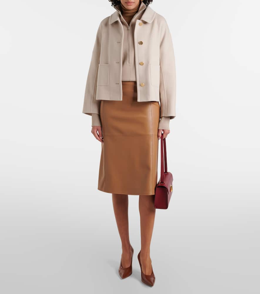 S Max Mara Sogno Double-breasted Virgin Wool Jacket In Brown