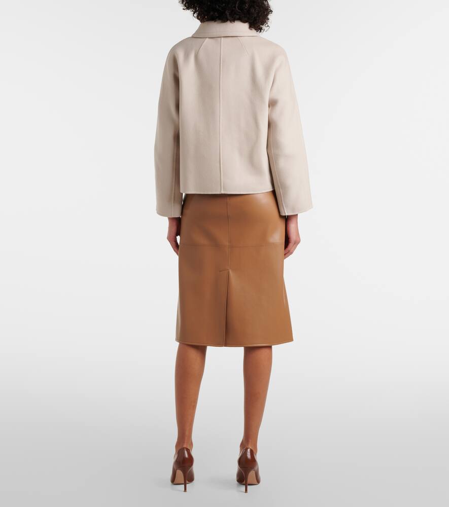 S Max Mara Sogno Double-breasted Virgin Wool Jacket In Brown