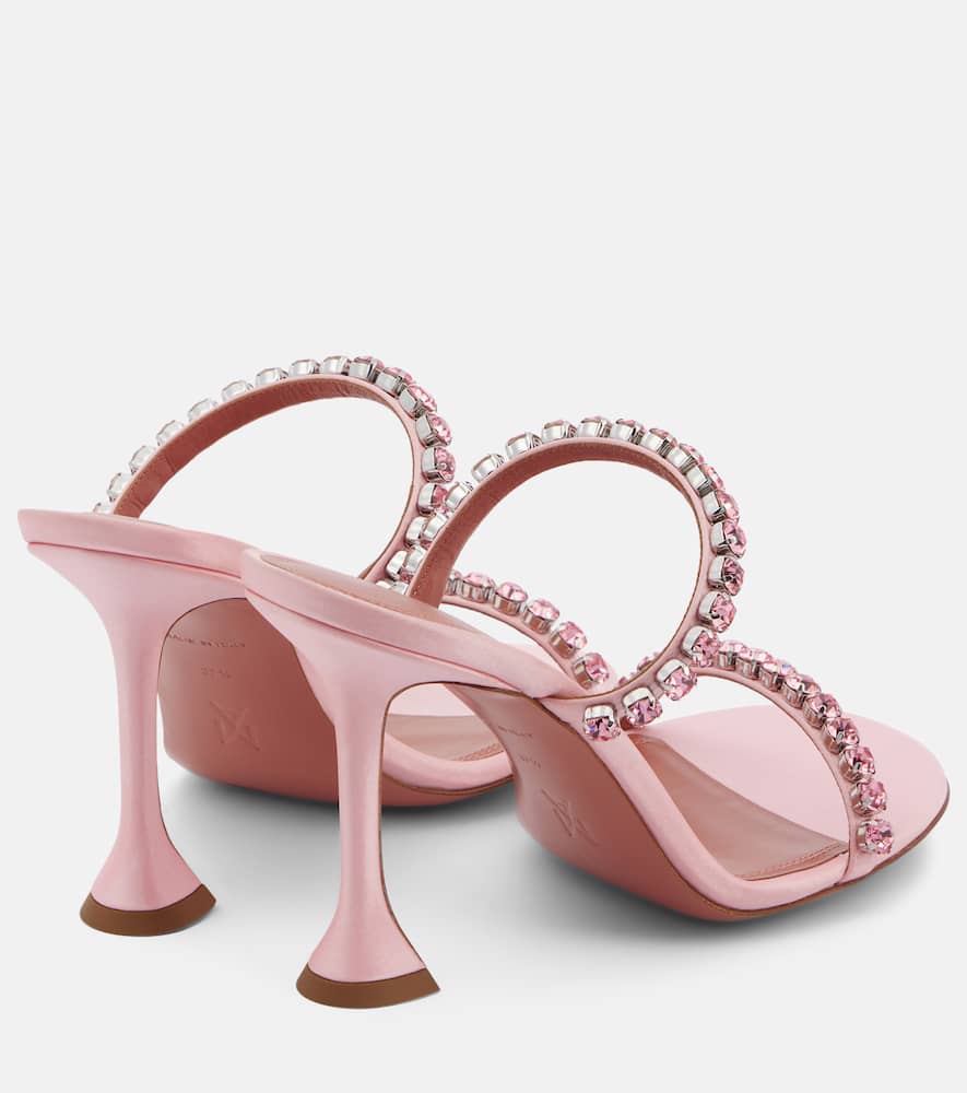 Amina Muaddi Sandalen Gigi 95 Aus Satin Mit Kristallen In Pink