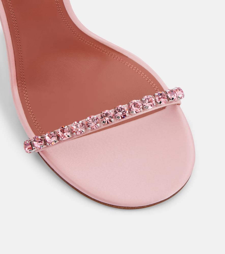 Amina Muaddi Sandalen Gigi 95 Aus Satin Mit Kristallen In Pink