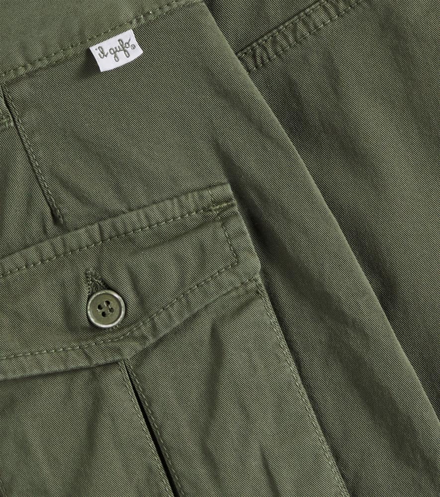 Il Gufo Cotton Gabardine Skirt In Grün