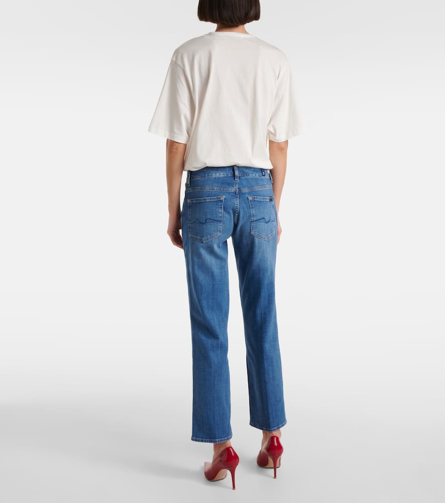 7 For All Mankind High Waist Slim Kick Jeans In Blue