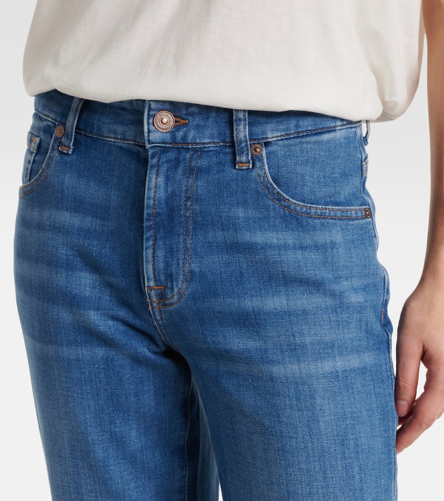 7 For All Mankind High Waist Slim Kick Jeans In Blue