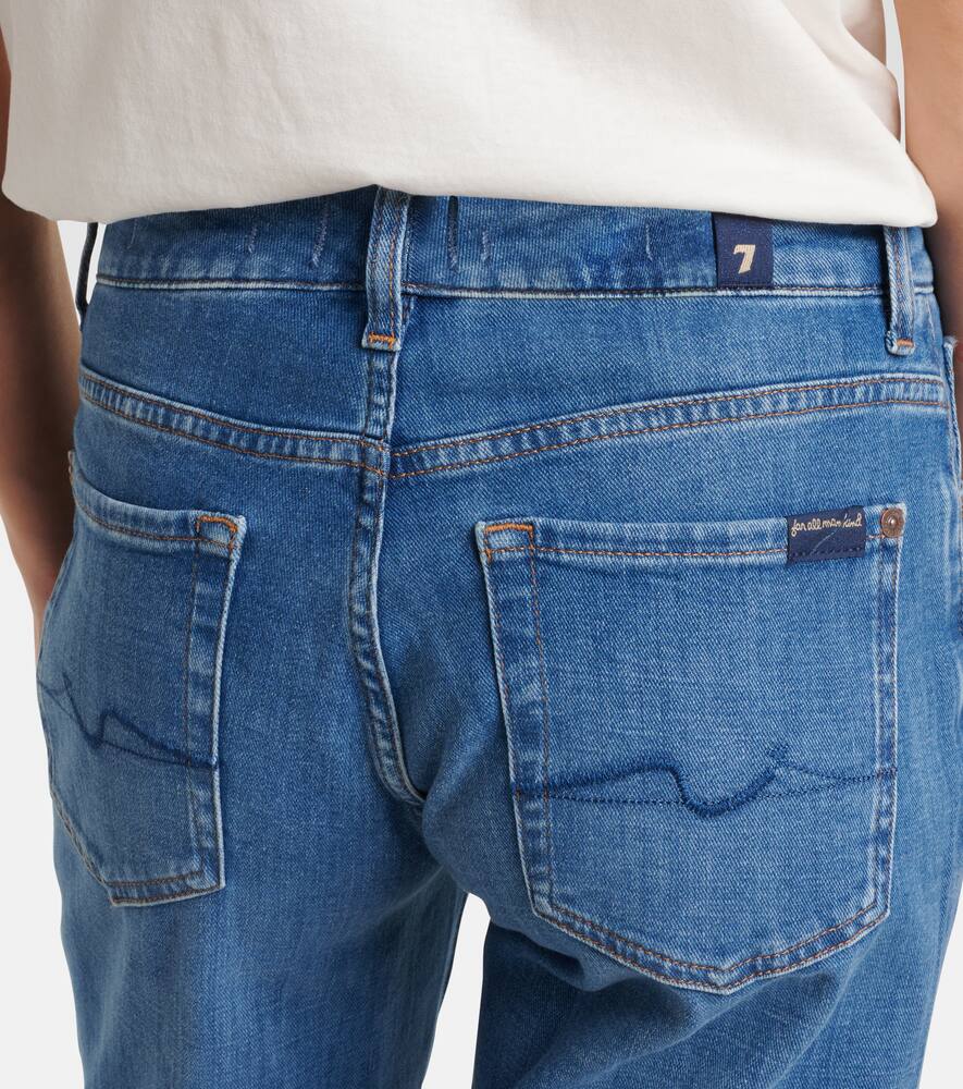 7 For All Mankind High Waist Slim Kick Jeans In Blue