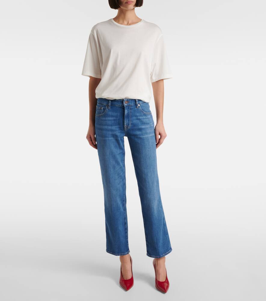 7 For All Mankind High Waist Slim Kick Jeans In Blue