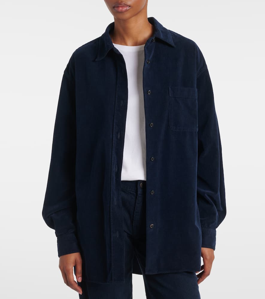 The Row Idro Oversized Cotton-blend Corduroy Shirt In Blue