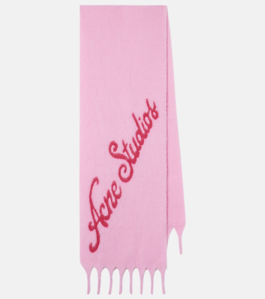 Acne Studios Écharpe en alpaga mélangé à logo