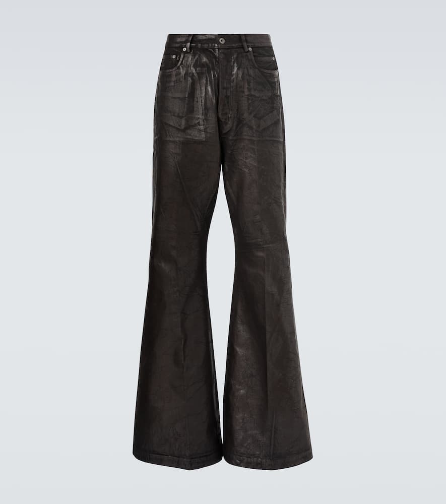 Rick Owens Coated Wide-leg Jeans In Brown