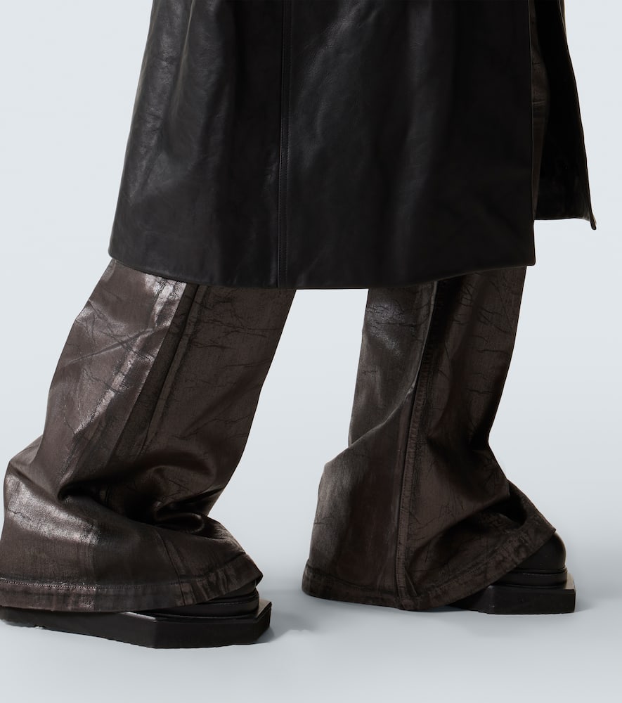 Rick Owens Coated Wide-leg Jeans In Brown