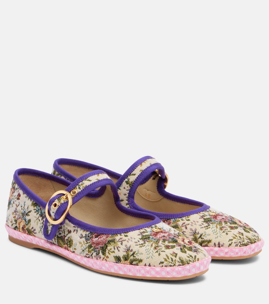 Valentino Garavani Endouce Floral Mary Jane Flats In Multi