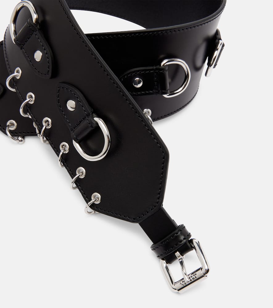 Isabel Marant Embellished Leather Belt In Black
