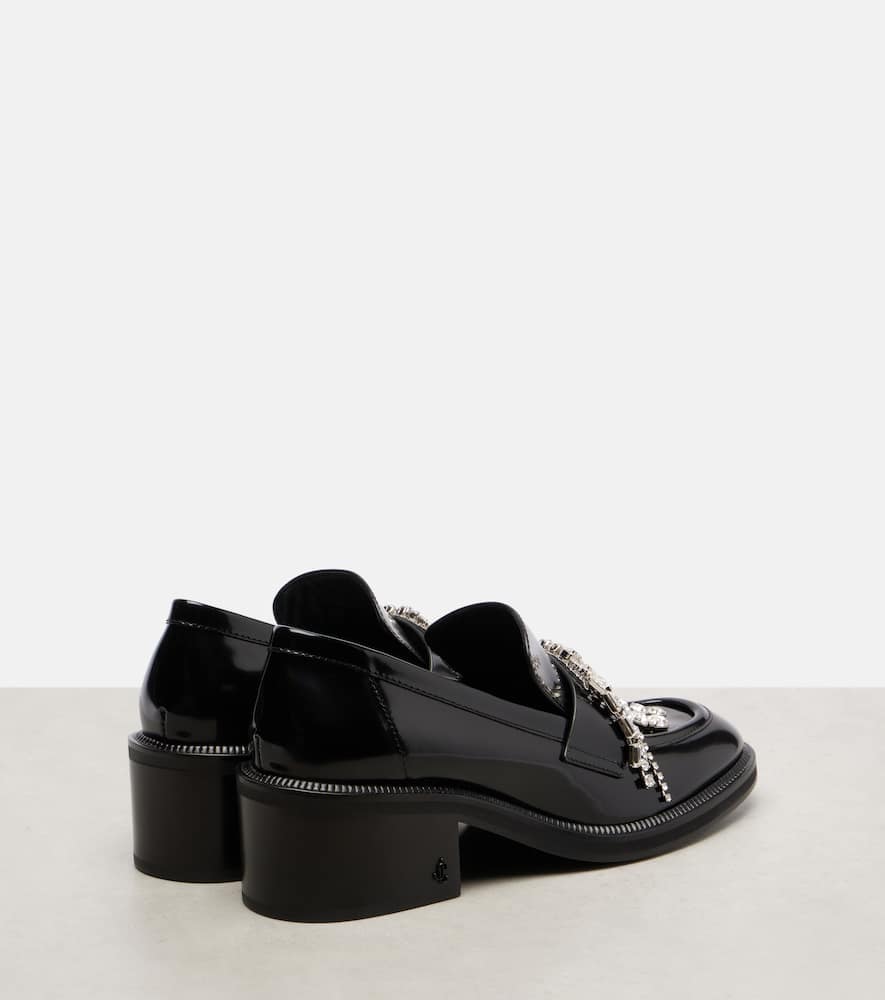 Jimmy Choo Loafer-pumps Tylor 60 Aus Leder Mit Kristallen In Black