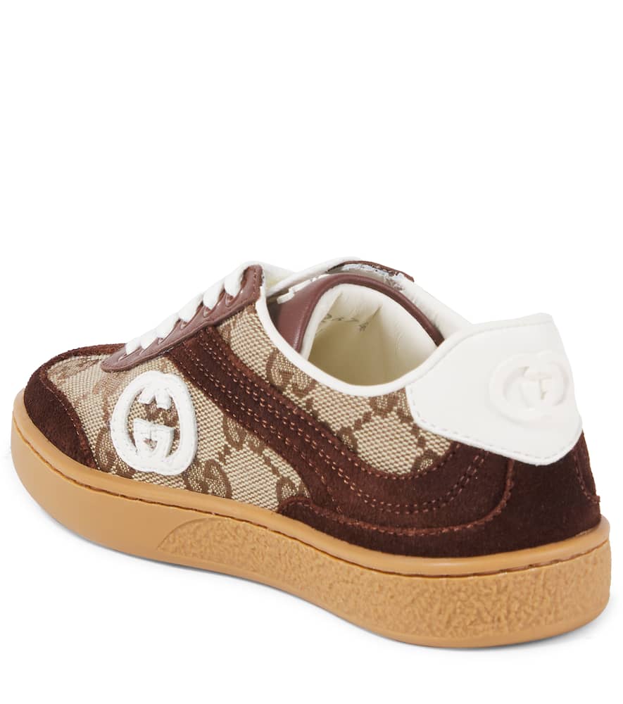 Gucci Brown G74 Sneakers For Kids With Gg In Brown