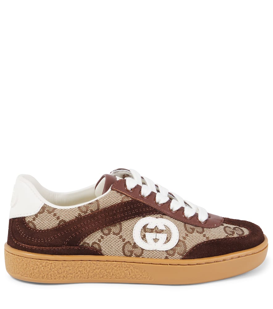 Gucci Brown G74 Sneakers For Kids With Gg In Brown