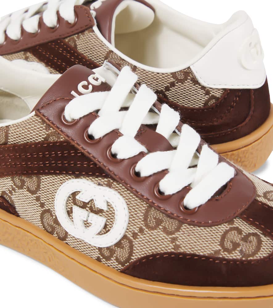 Gucci Brown G74 Sneakers For Kids With Gg In Brown