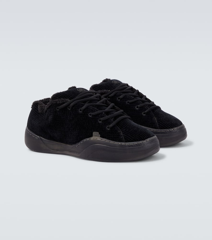 Erl Suede Vamp Sneakers In Black