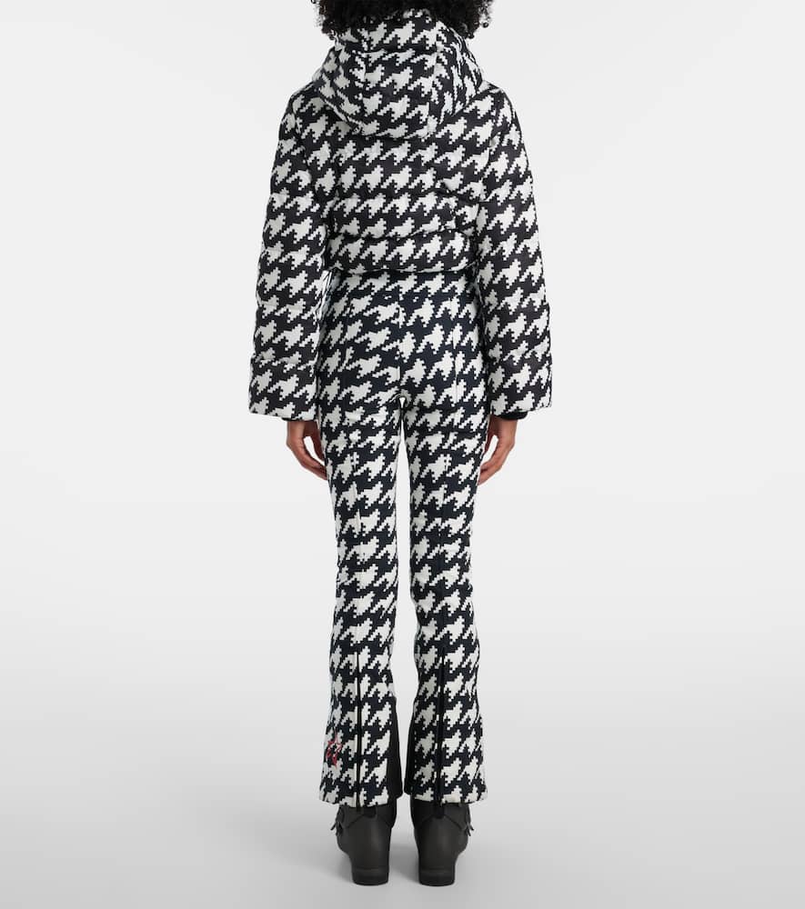 Perfect Moment Polar Flare Houndstooth Down Ski Suit In Multi
