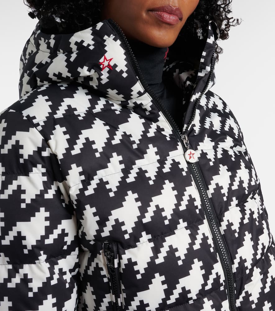 Perfect Moment Polar Flare Houndstooth Down Ski Suit In Multi