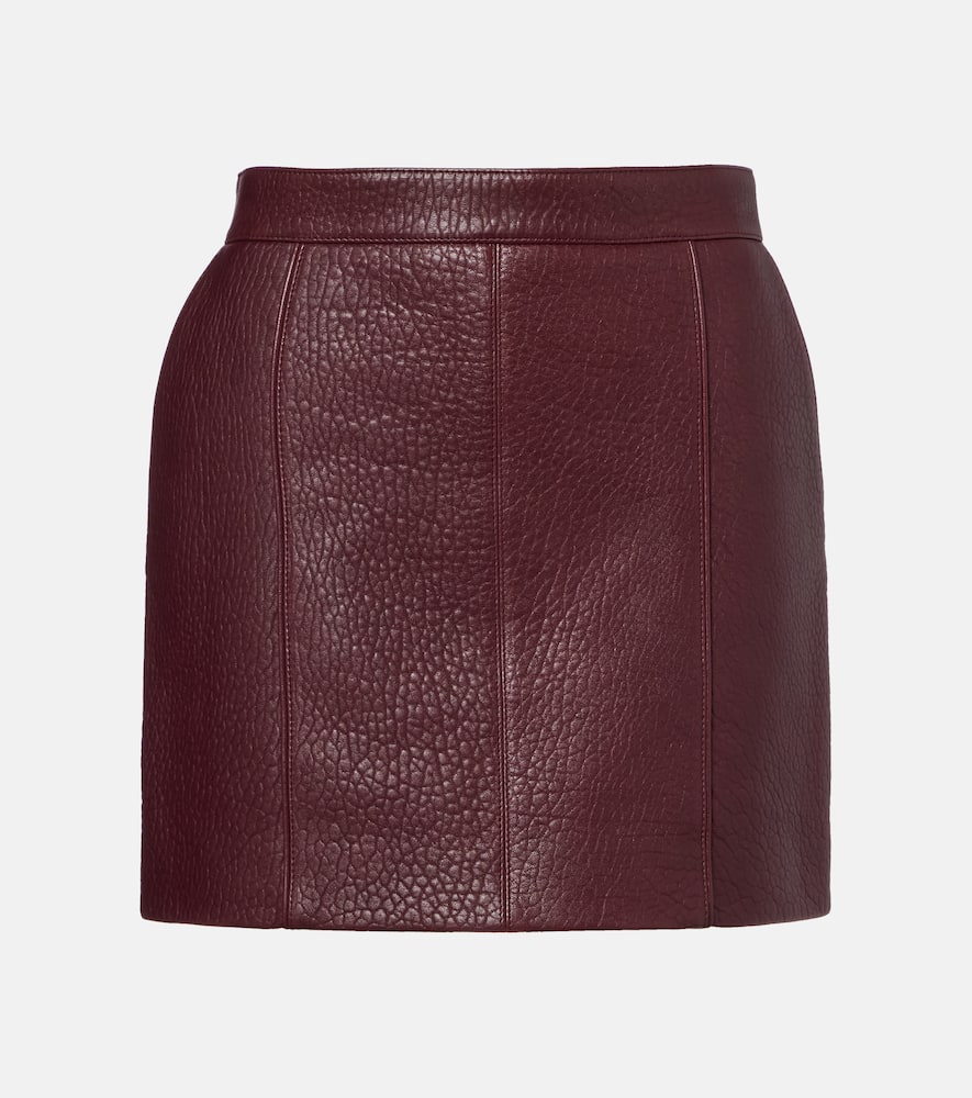 Chloé High Waist Textured Mini Skirt In Burgundy