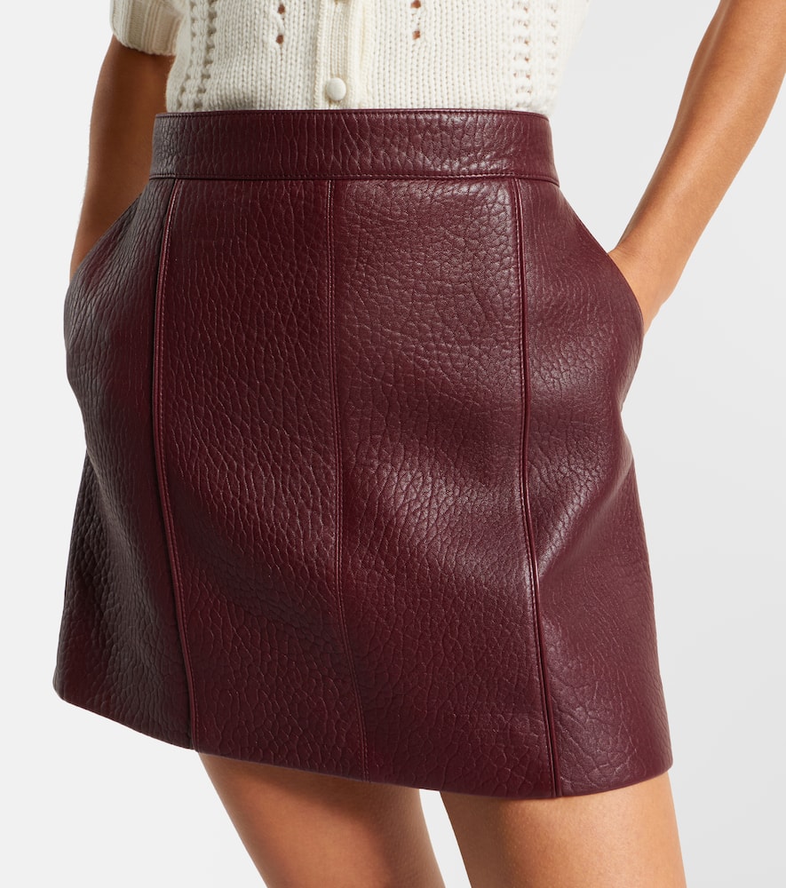 Chloé High Waist Textured Mini Skirt In Burgundy