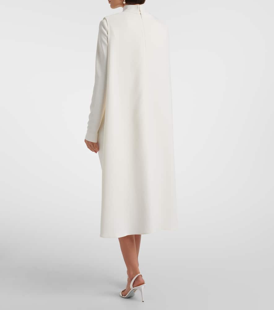 Elie Saab Caped Cady Cocktail Dress In White