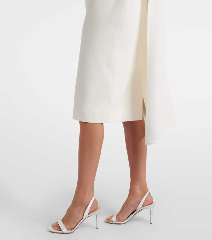 Elie Saab Caped Cady Cocktail Dress In White