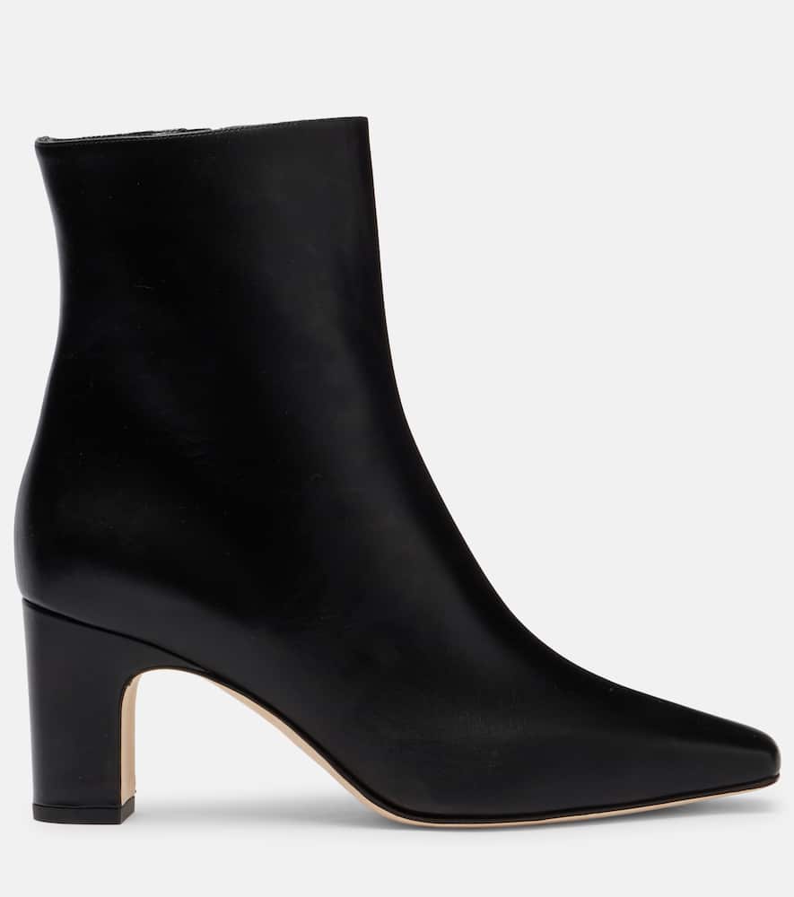Manolo Blahnik Ofaralo Leather Ankle Boots In Black