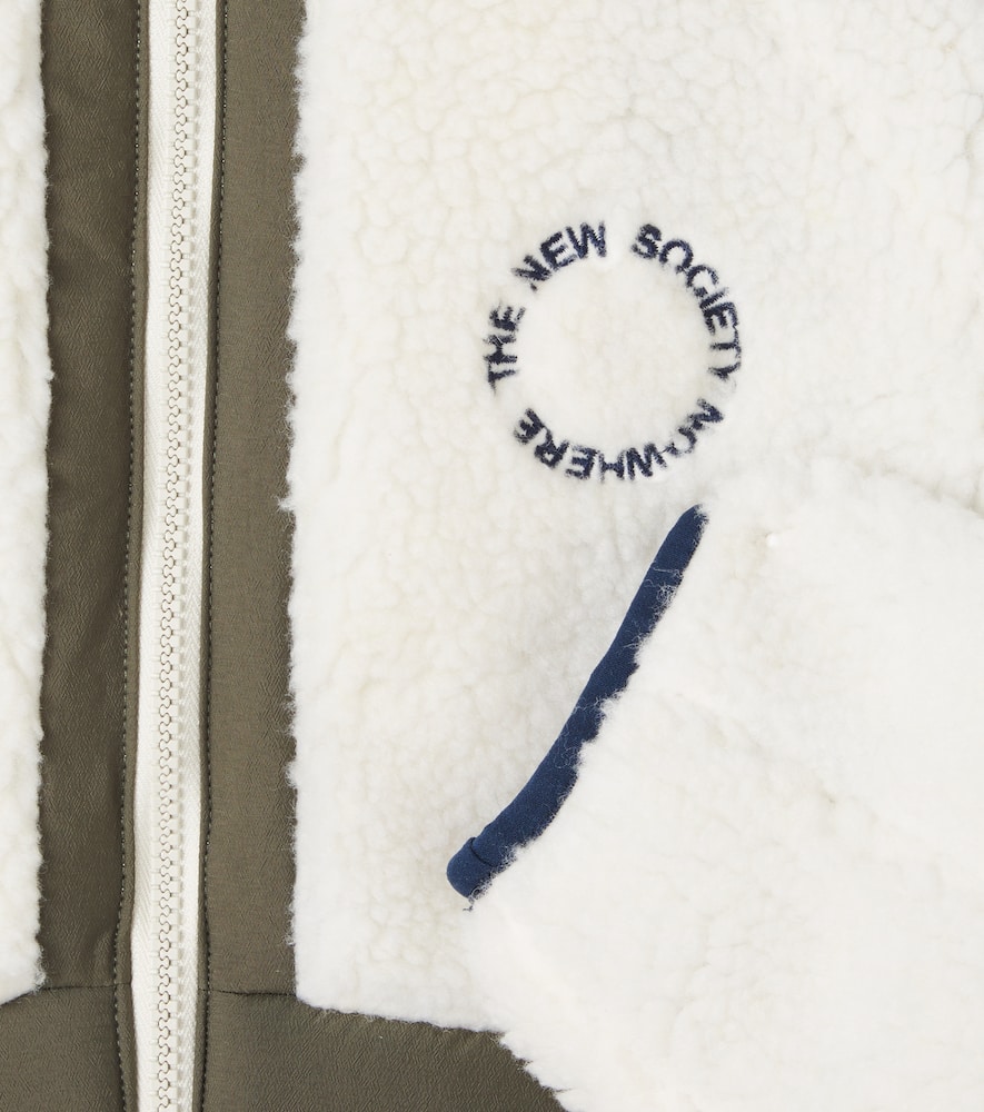 The New Society Ninette Faux Shearling-trimmed Jacket In Multi