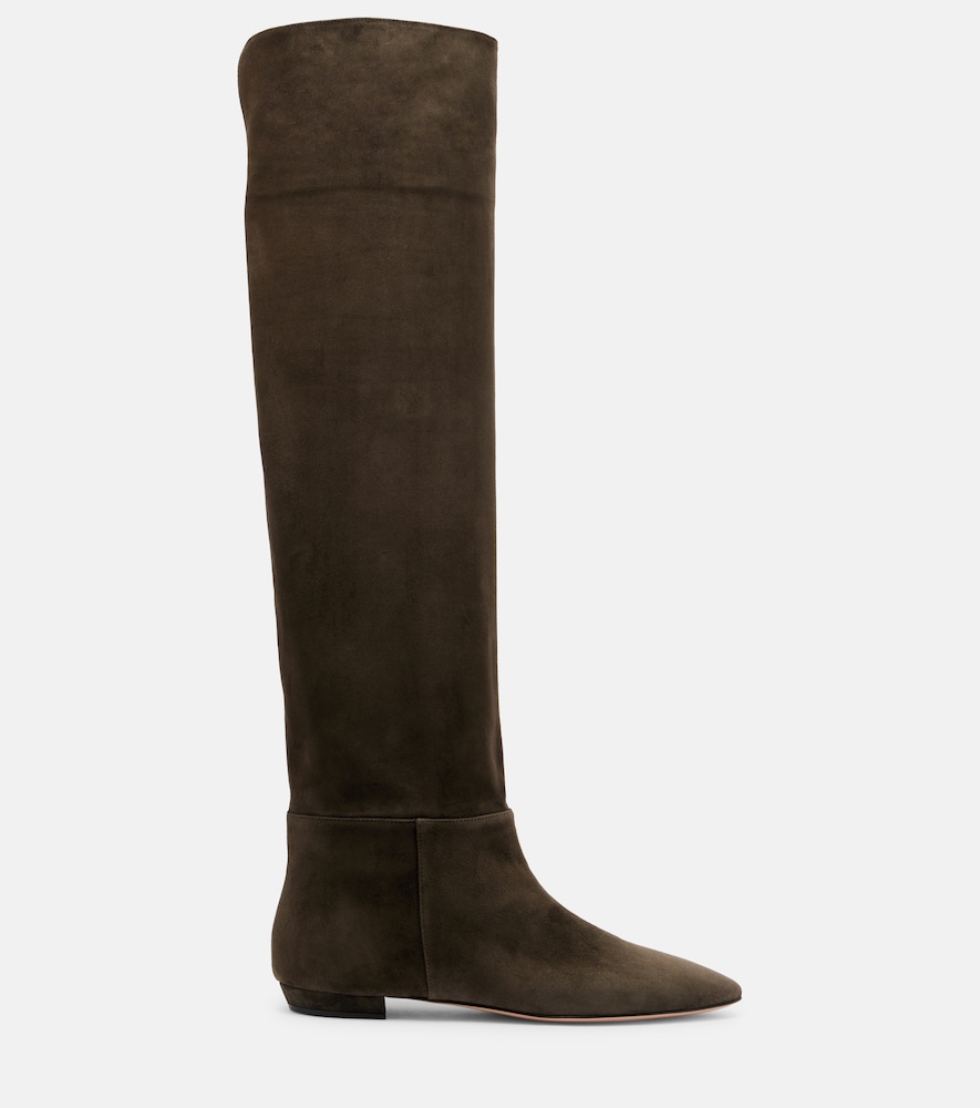 Suede Knee-High Boots