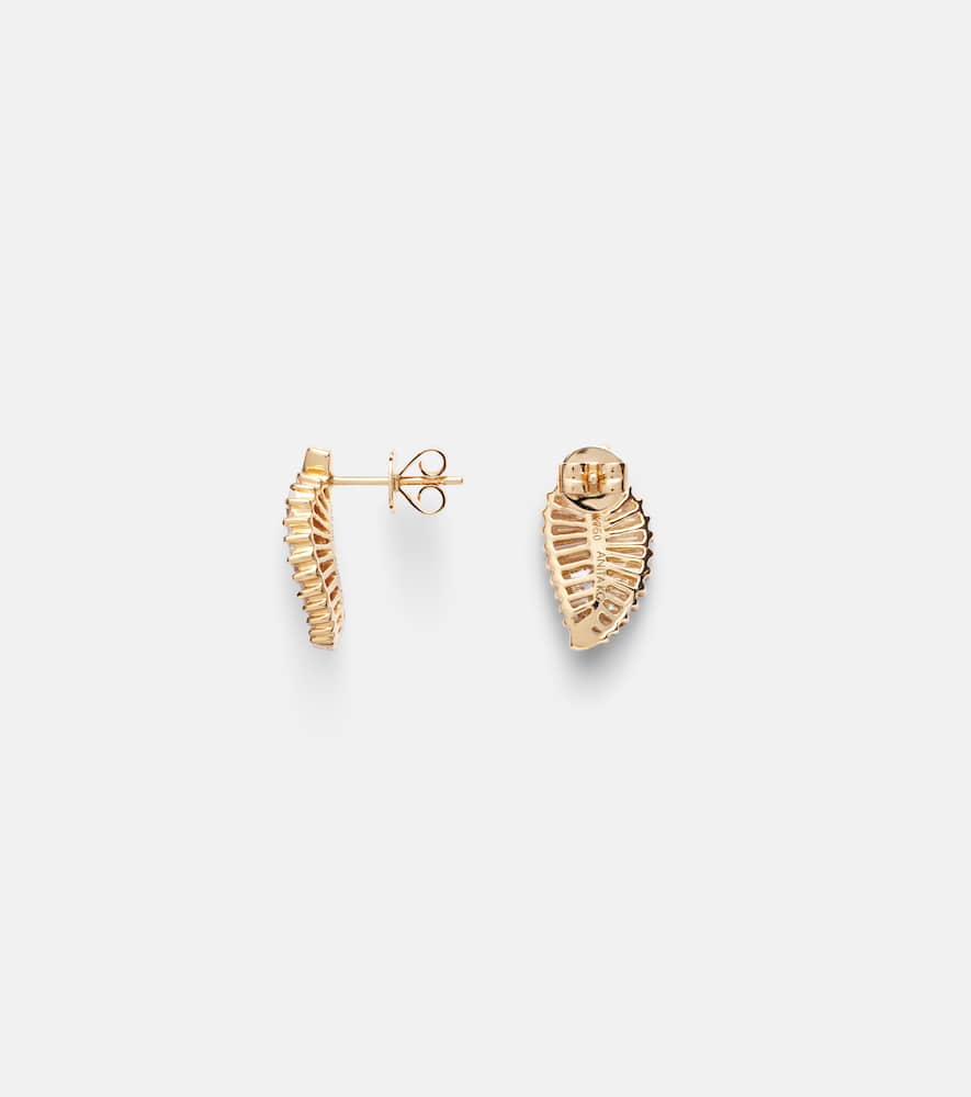 Anita Ko Small 18kt Gold Earrings With Diamonds In Burgundy