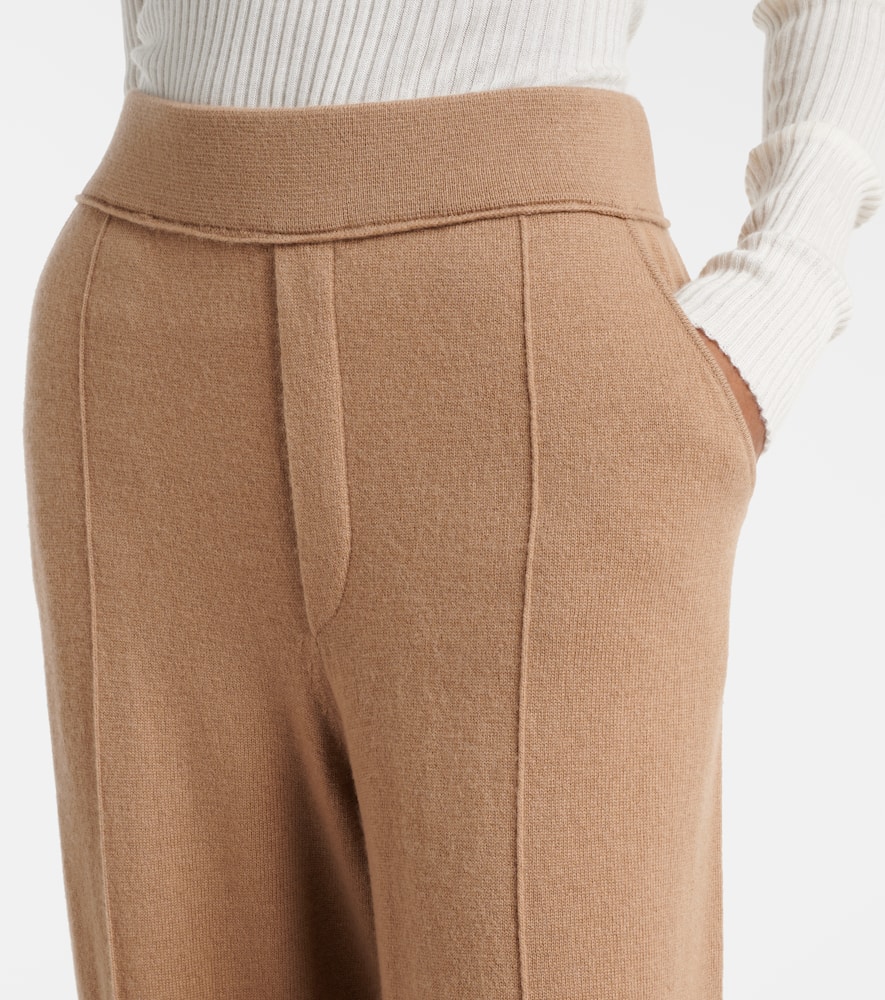 Jardin Des Orangers High-rise Wool And Cashmere Wide-leg Pants In Brown