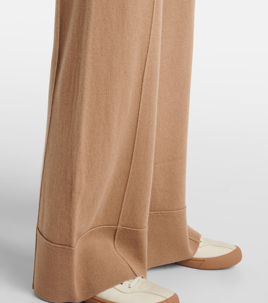Jardin Des Orangers High-rise Wool And Cashmere Wide-leg Pants In Brown