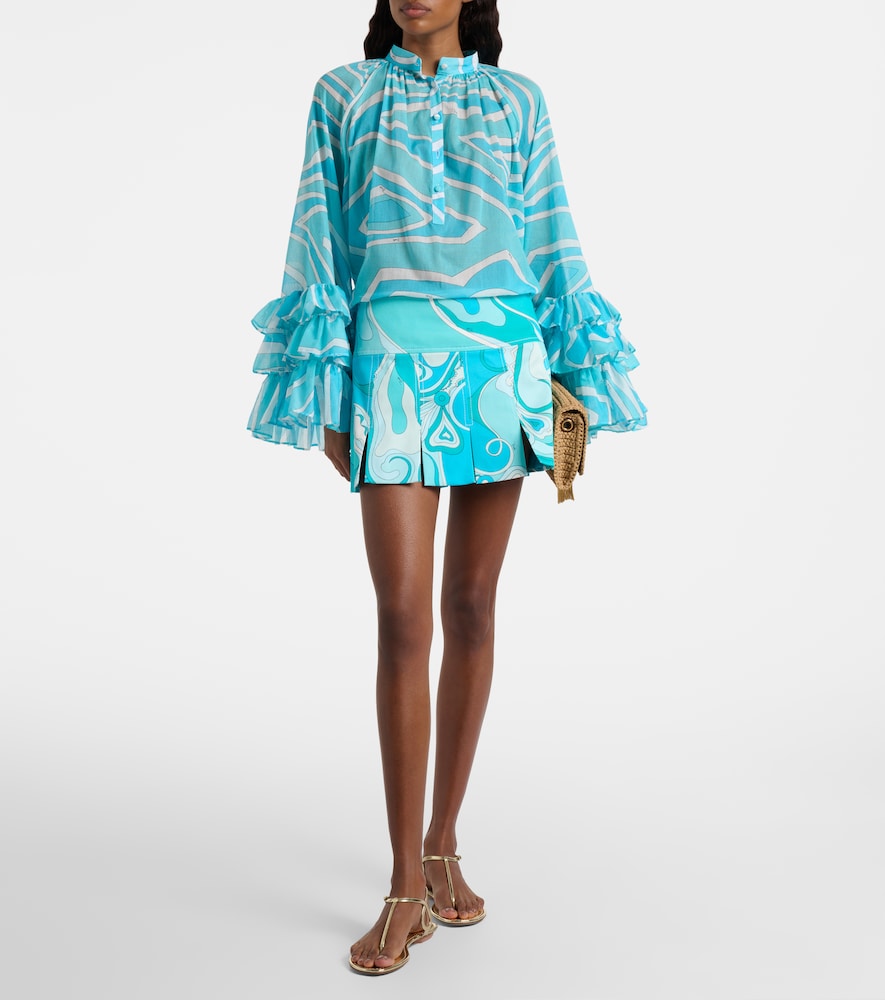 Pucci Orchidee cotton-blend gabardine miniskirt