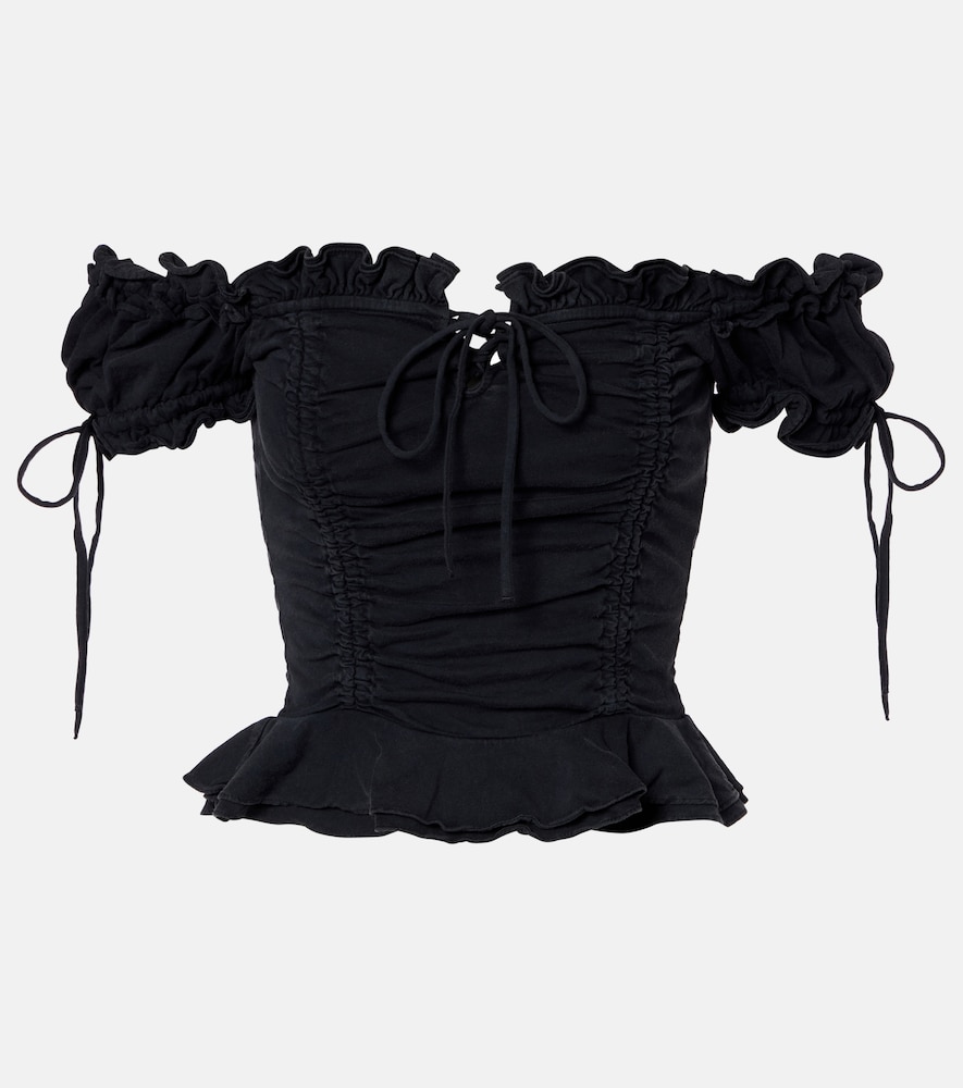 Balenciaga Gathered cotton crop top