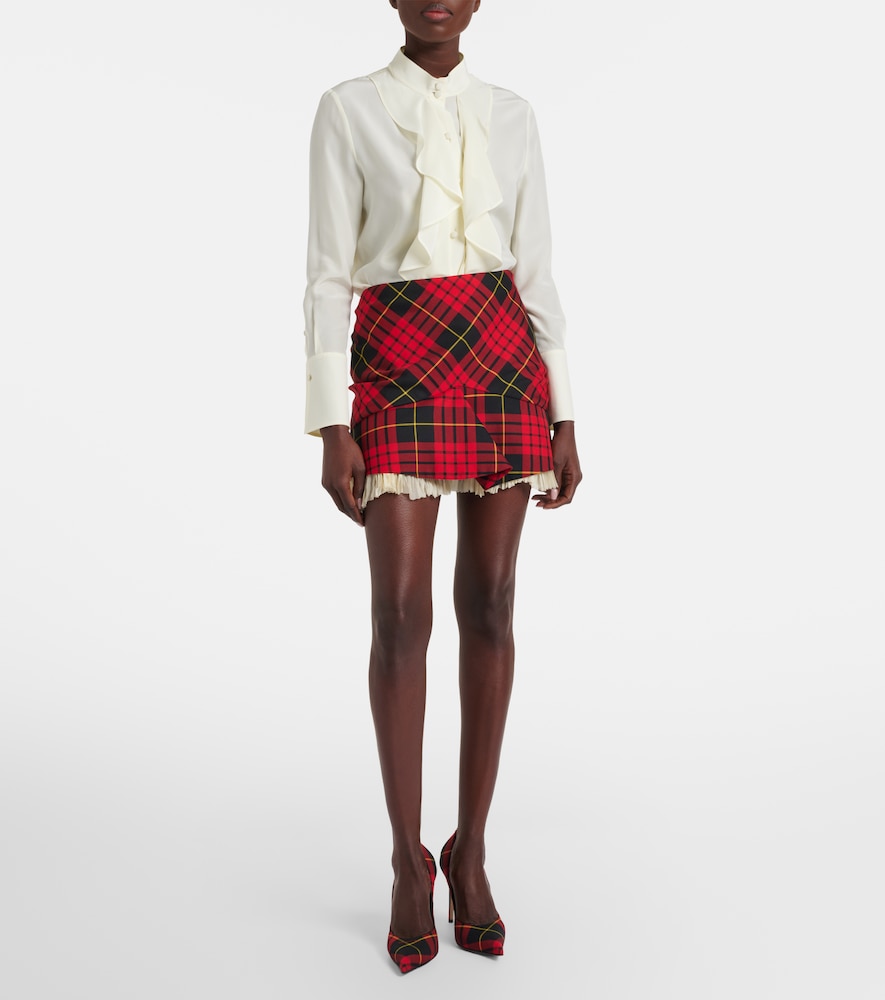 McQueen MacQueen Tartan ruffled miniskirt