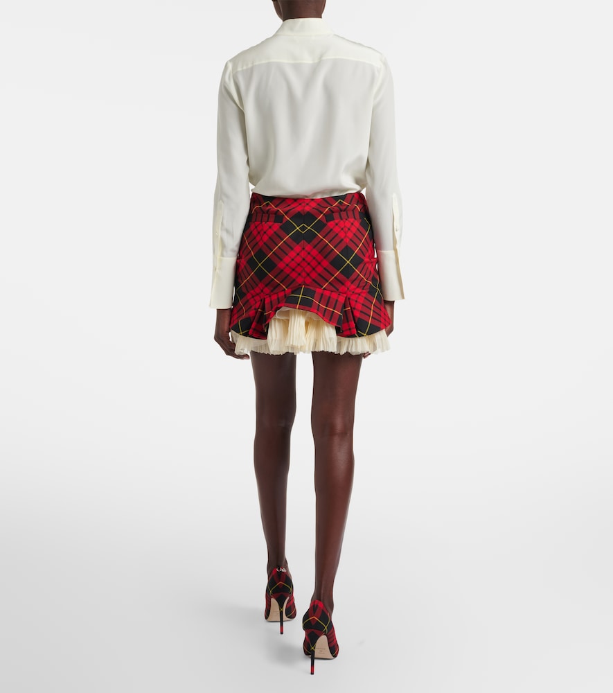  Mcqueen Mcqueen Macqueen Tartan Ruffled Miniskirt 