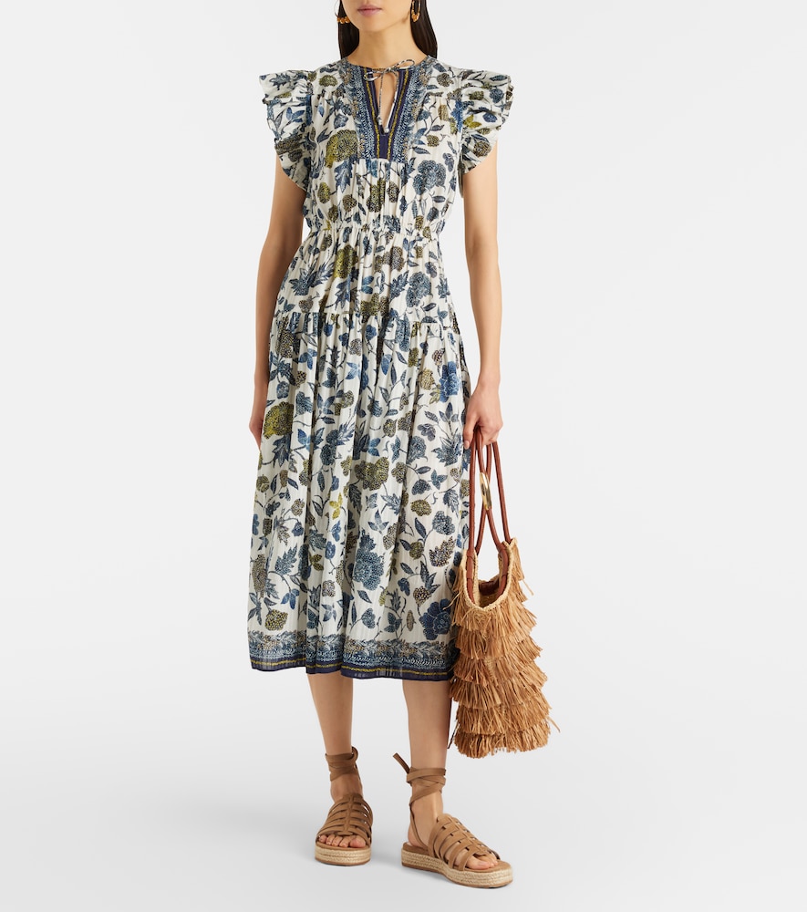 Ulla Johnson Kairi gathered cotton-blend midi dress