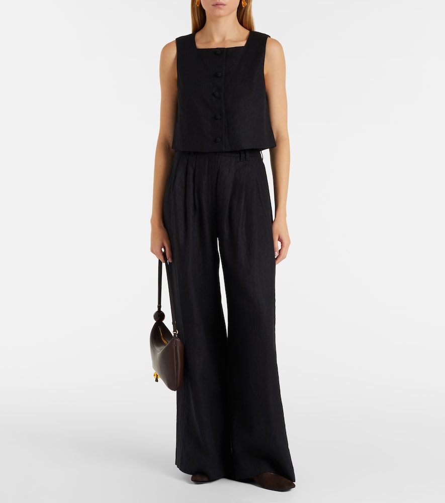 Posse Parker high-rise linen wide-leg pants