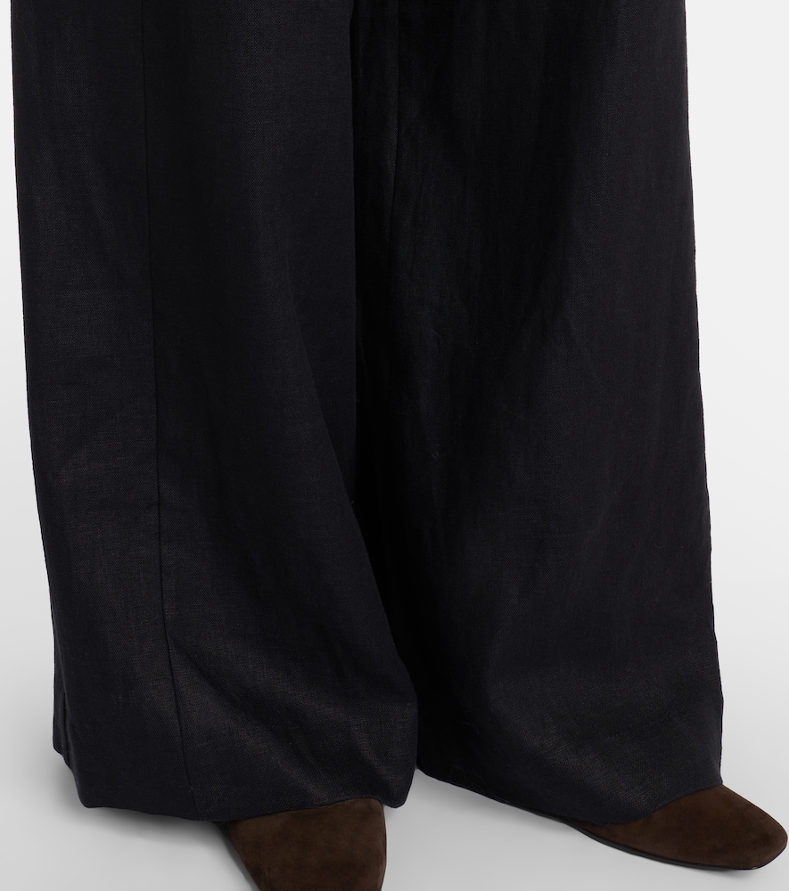  Posse Posse Parker High-rise Linen Wide-leg Pants 