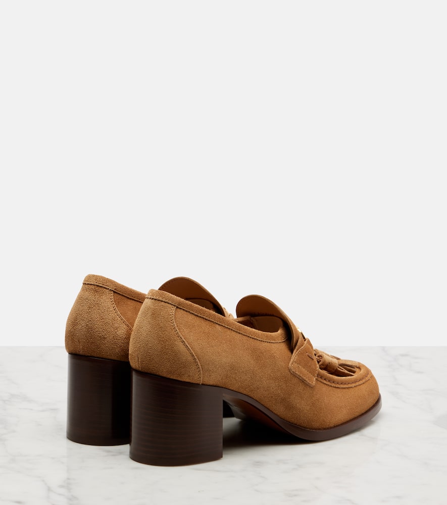 Valentino Vlogo 60 Suede Loafer Pumps In Brown