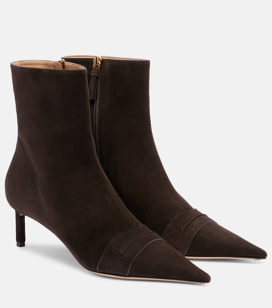 Tom Ford 55 Suede Ankle Boots In Brown