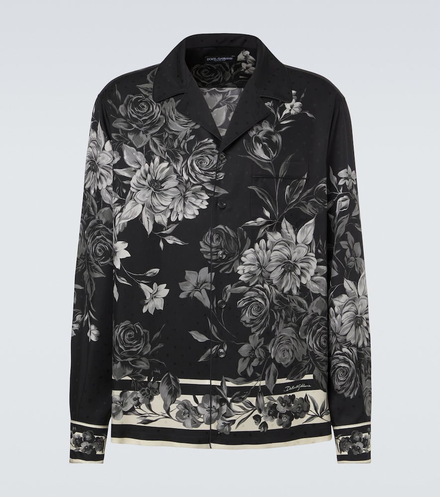 Dolce & Gabbana Floral polka-dot silk shirt