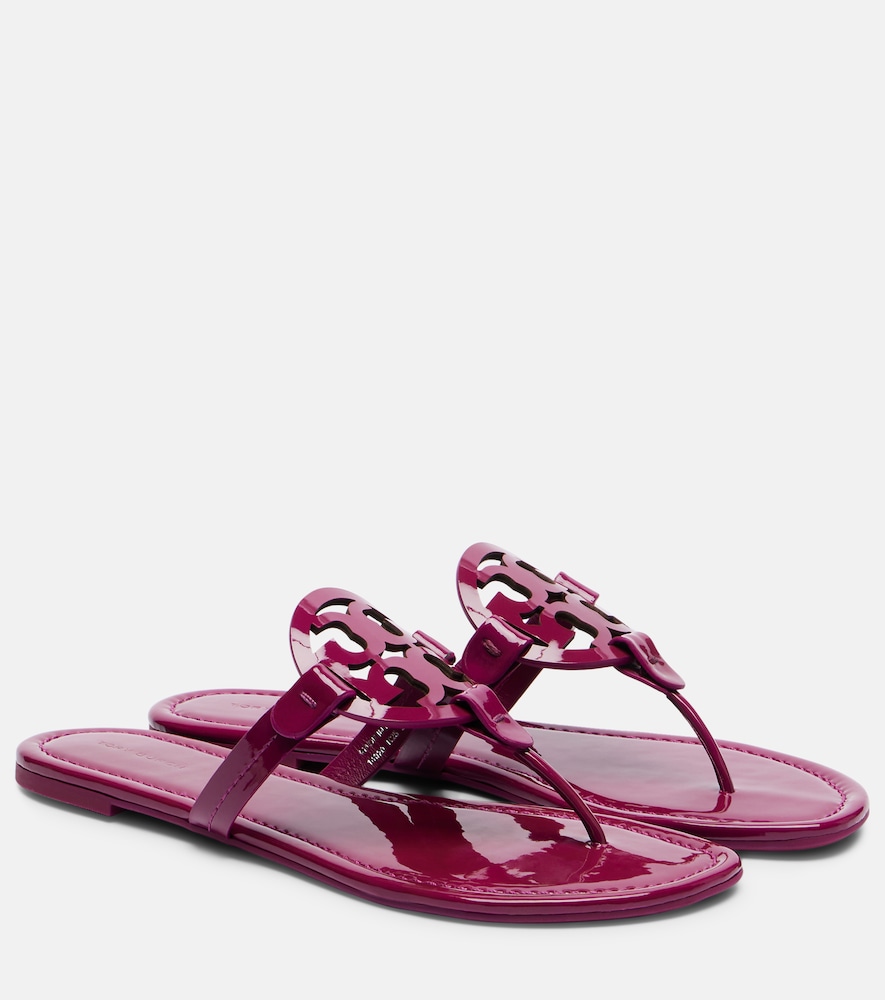 Tory Burch Women's Burgundy Miller Patent Leather Thong Sandals UK Size 2.5 - Mytheresa
