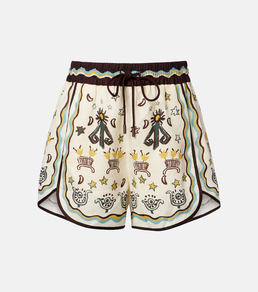 Alemais Alémais Sun Dancer printed linen shorts