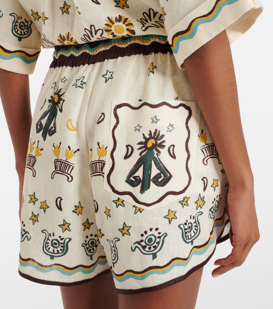  Alemais Alemais Sun Dancer Printed Linen Shorts 