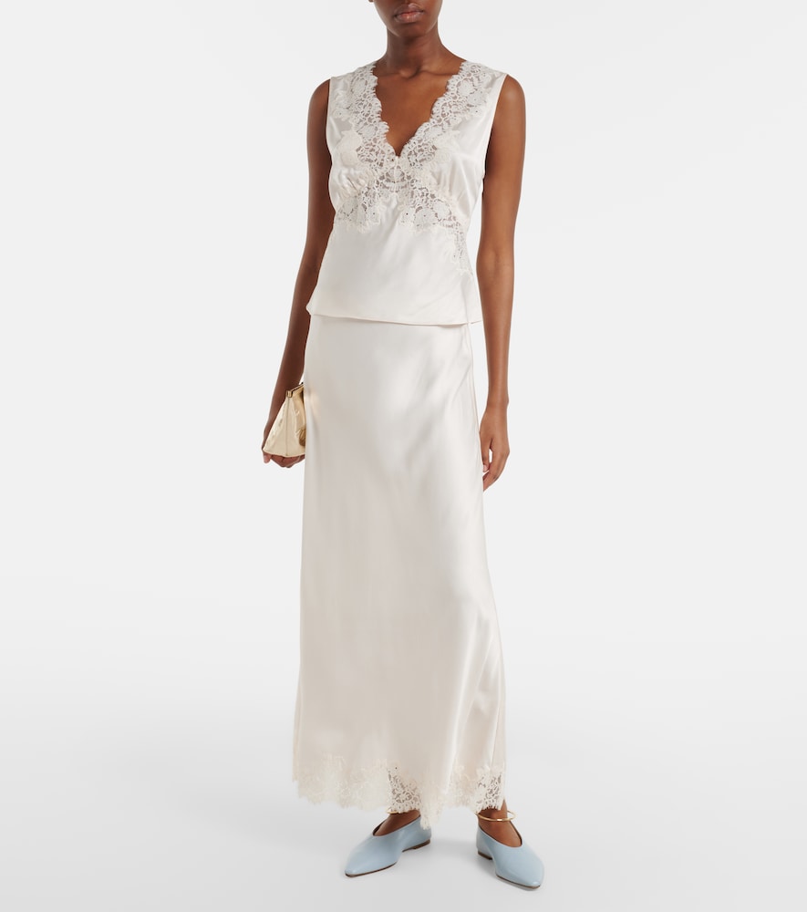  Rixo Rixo Slipskirt Matilde Aus Satin Mit Spitze 